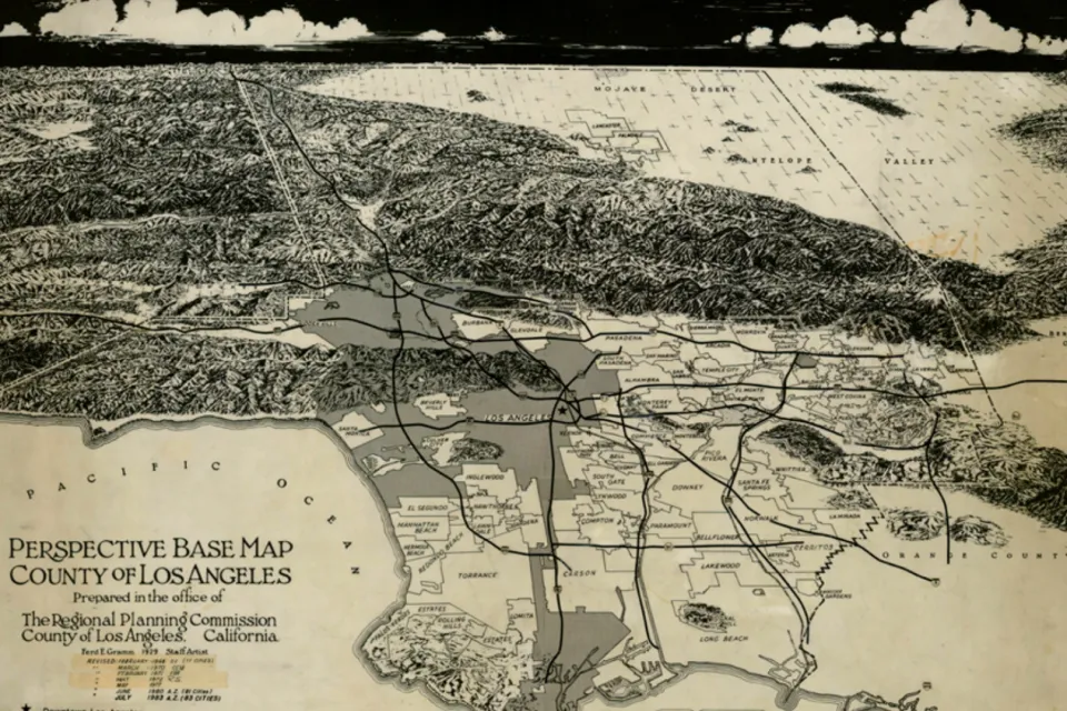 Vintage 1929 map of Los Angeles